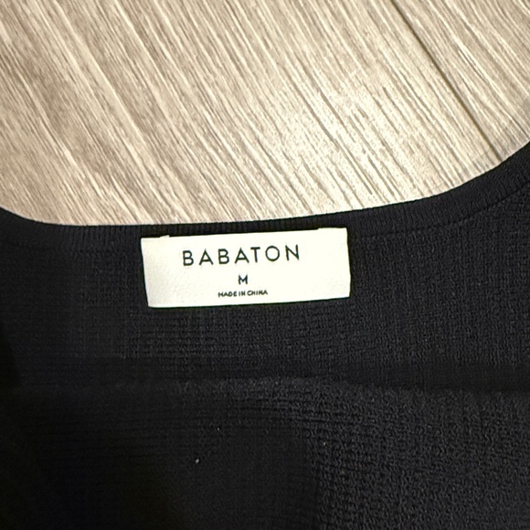 Babaton Black Sculpt Knit Square Neck Cropped Tank Size Medium Aritzia - Picture 6 of 6